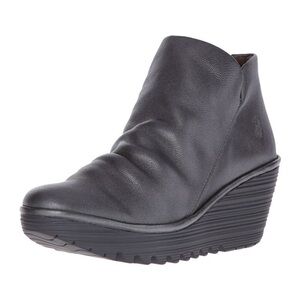 Fly London Women’s Yip Wedge Ankle Booties Graphite Size 38